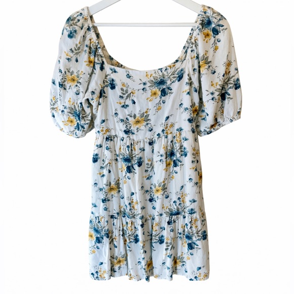 American Eagle Outfitters Dresses & Skirts - American Eagle Outfitters Blue and Yellow Floral Mini Dress Size M Cottagecore